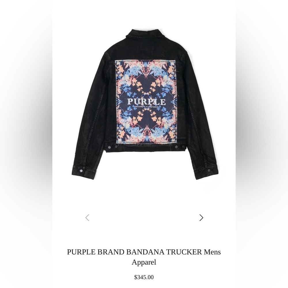 Purple Brand Bandana Trucker Denim Jacket